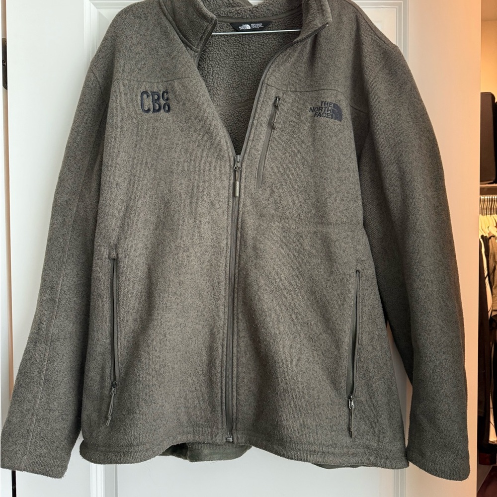 The North Face Gray Performance Jacket Heathered Fleece